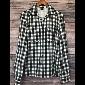 UO BDG black check plaid oversized shirt